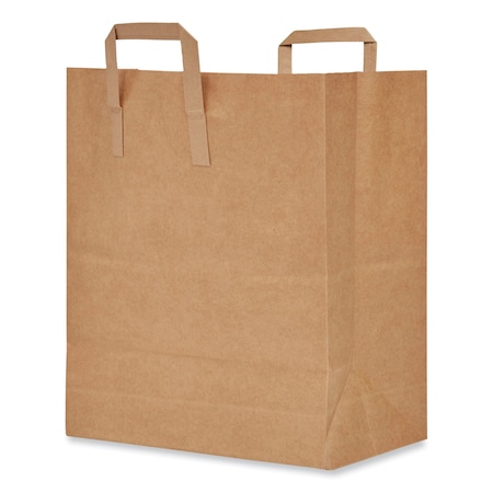 Ajm Packaging Handle Bag, Natural Kraft Flat Handles, No 1/6 BBL Size, 12" x 7" x 17", Brown, PK300 HB70NP3CLG